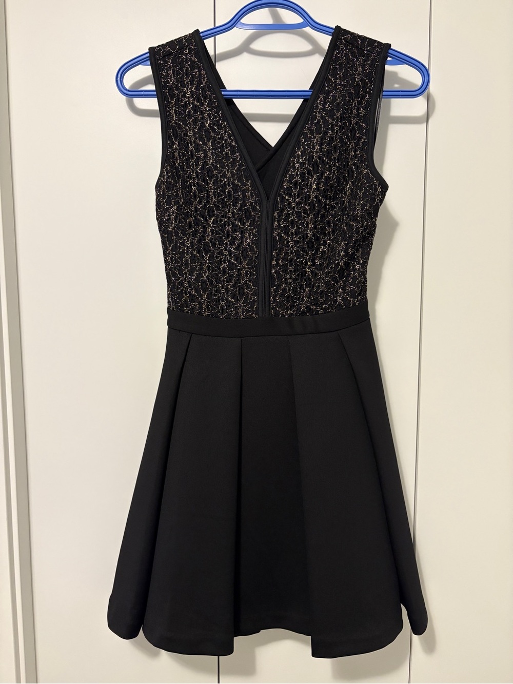 Dynamite Black Dress with Gold Lace Bodice